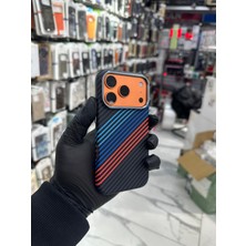 Bilişim Akademi iPhone 17 Pro Max Karbon Kılıf Magsafe Ince Slim Mika Sert Desenli Kılıf Dokulu Karbonfiber - Mavi