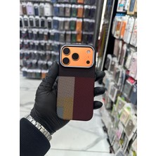 Bilişim Akademi iPhone 17 Pro Max Karbon Kılıf Magsafe Ince Slim Mika Sert Desenli Kılıf Dokulu Karbonfiber - Çöl