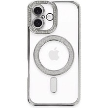 Magicool Iphone 16 Plus Kılıf Joke Simli Magneticsafe Kılıf - Gümüş
