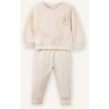 DeFacto Aplike 2'li Takım Sweatshirt Eşofman Altı Kız Bebek G8500A526SP