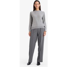 DeFacto Straight Fit Yüksek Bel Çapraz Dokuma Pantolon G8068AX26SP