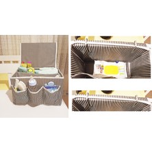 Bigelal Tutturma Aparatlı Bebek Beşik Başucu Düzenleyici Kapaklı 5 Bölmeli Organizer