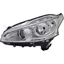 Tyc Peugeot 208 Ön Far Elektrikli Motorlu Ledli Gündüz Farlı Sol 2012- 2015- (Oem No:  1609697180)