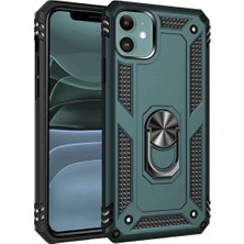Magicool Iphone 11 Kılıf Sofya Yüzüklü Silikon Kapak - Yeşil