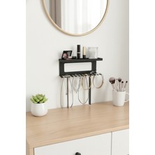 Grandmix Dekoratif Metal Takı Düzenleyici Duvar Rafı Makyaj ve Aksesuar Organizeri