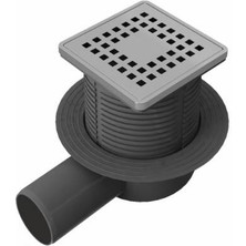 Kabinet - Selge Standart 10×10 cm Yükseklik Ayarlı Yer Süzgeci – 1 mm 304 Paslanmaz, Mat Gümüş - SE01001A.MG.360