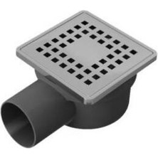 Kabinet - Klasik 10×10 cm Ø50 Yandan Çıkışlı Yer Sifonu Süzgeci, Mat Gümüş - KL010.01A.MG.220