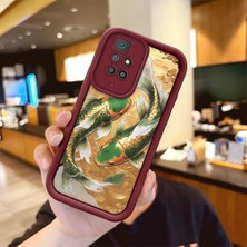 HONTINGA Xiaomi Redmi 10 ile Uyumlu Kılıfı Düşüme Önleyici Basitlik Anti Düşme Kamera Korumali Köpek Balığı Bordo Desen Yumuşak Silikon Telefon Kılıfı Kadın ve Erkek Için Uygundur K2-7153