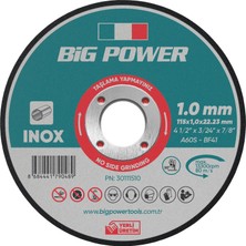 Big Power Tflex 115*1*22.23 Inox Metal Kesici Taş (5 Adet)
