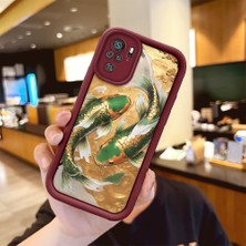HONTINGA Xiaomi Redmi Note 10 ile Uyumlu Kılıfı Düşüme Önleyici Basitlik Anti Düşme Kamera Korumali Köpek Balığı Bordo Desen Yumuşak Silikon Telefon Kılıfı Kadın ve Erkek Için Uygundur K2-7153