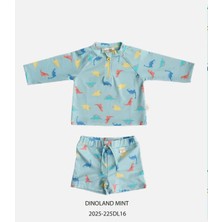 Miela Kids Uv Korumalı Alt Üst Erkek Bebek Set - Dinoland Mint