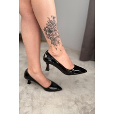 Preshley Kadın Sity Siyah Rugan 6 cm Ince Topuklu Stiletto