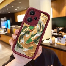 HONTINGA Xiaomi Redmi Note 13 Pro Plus 5g ile Uyumlu Kılıfı Düşüme Önleyici Basitlik Anti Düşme Kamera Korumali Köpek Balığı Bordo Desen Yumuşak Silikon Telefon Kılıfı Kadın ve Erkek Için Uygundur K2-7153