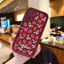 HONTINGA Xiaomi Redmi Note 10 Pro ile Uyumlu Kılıfı Düşüme Önleyici Basitlik Anti Düşme Kamera Korumali Çilek ve Kalp Bordo Desen Yumuşak Silikon Telefon Kılıfı Kadın ve Erkek Için Uygundur Arka Kılıf K2-7155