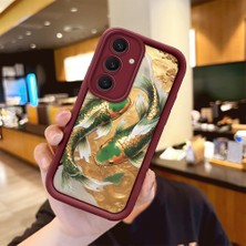 HONTINGA Samsung Galaxy S24 Plus ile Uyumlu Kılıfı Düşüme Önleyici Basitlik Anti Düşme Kamera Korumali Köpek Balığı Bordo Desen Yumuşak Silikon Telefon Kılıfı Kadın ve Erkek Için Uygundur Arka Kılıf K2-7153