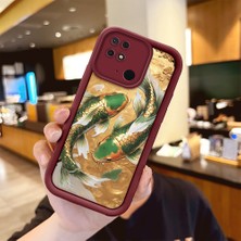 HONTINGA Xiaomi Redmi 10C ile Uyumlu Kılıfı Düşüme Önleyici Basitlik Anti Düşme Kamera Korumali Köpek Balığı Bordo Desen Yumuşak Silikon Telefon Kılıfı Kadın ve Erkek Için Uygundur K2-7153