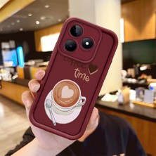 HONTINGA Realme Note 50 4g ile Uyumlu Kılıfı Düşüme Önleyici Basitlik Anti Düşme Kamera Korumali Minnie ve Kahve Bordo Desen Yumuşak Silikon Telefon Kılıfı Kadın ve Erkek Için Uygundur Arka Kılıf K2-7156