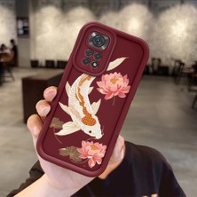 HONTINGA Xiaomi Redmi Note 11S ile Uyumlu Kılıfı Düşüme Önleyici Basitlik Anti Düşme Kamera Korumali Köpek Balığı Bordo Desen Yumuşak Silikon Telefon Kılıfı Kadın ve Erkek Için Uygundur K2-7153