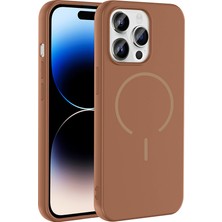 Başkenttekno iPhone 14 Pro Max Kılıf Meta Lansman M-Safe Kamera Korumalı Içi Kadife Yumuşak Renkli Süet Silikon