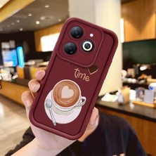 HONTINGA Infinix Smart 8 ile Uyumlu Kılıfı Düşüme Önleyici Basitlik Anti Düşme Kamera Korumali Minnie ve Kahve Bordo Desen Yumuşak Silikon Telefon Kılıfı Kadın ve Erkek Için Uygundur Arka Kılıf K2-7156