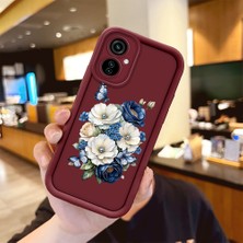 HONTINGA Tecno Camon 19 Neo ile Uyumlu Kılıfı Düşüme Önleyici Basitlik Anti Düşme Kamera Korumali Kelebek ve Çiçek Bordo Desen Yumuşak Silikon Telefon Kılıfı Kadın ve Erkek Için Uygundur Arka Kılıf K2-7157
