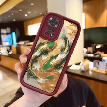 HONTINGA Xiaomi Redmi Note 11 ile Uyumlu Kılıfı Düşüme Önleyici Basitlik Anti Düşme Kamera Korumali Köpek Balığı Bordo Desen Yumuşak Silikon Telefon Kılıfı Kadın ve Erkek Için Uygundur K2-7153