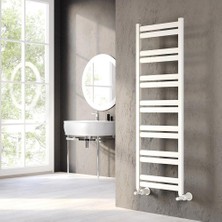 Lojimax Alüminyum Dekoratif Havlupan Viola Line 1200 x 500 10  Dilim | Mat Beyaz | Yüksek Isıl Güç | 5 Yıl Üretici Garantisi