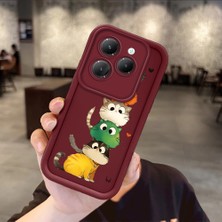 HONTINGA Infinix Hot 40 ile Uyumlu Kılıfı Düşüme Önleyici Basitlik Anti Düşme Kamera Korumali Tatlı Kedi Bordo Desen Yumuşak Silikon Telefon Kılıfı Kadın ve Erkek Için Uygundur Arka Kılıf K2-7154