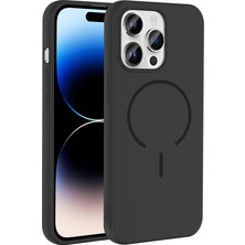 Başkenttekno iPhone 14 Pro Max Kılıf Meta Lansman M-Safe Kamera Korumalı Içi Kadife Yumuşak Renkli Süet Silikon