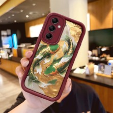 HONTINGA Samsung Galaxy M14 ile Uyumlu Kılıfı Düşüme Önleyici Basitlik Anti Düşme Kamera Korumali Köpek Balığı Bordo Desen Yumuşak Silikon Telefon Kılıfı Kadın ve Erkek Için Uygundur Arka Kılıf K2-7153