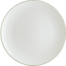 Bonna Retro Gourmet 12 Adet  17 cm Yeşil Kenar Çizgili Porselen Düz Tabak