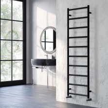 Lojimax Alüminyum Dekoratif Havlupan Lotto 1800 x 500 11  Dilim | Dokulu Siyah | Yüksek Isıl Güç | 5 Yıl Üretici Garantisi