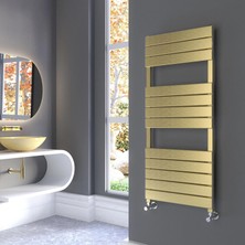 Lojimax Alüminyum Dekoratif Havlupan Zeus Plus 1400 x 500 15  Dilim | Altın Renk Fırçalı Eloksal | Yüksek Isıl Güç | 5 Yıl Üretici Garantisi