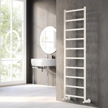 Lojimax Alüminyum Dekoratif Havlupan Lotto 1800 x 500 11  Dilim | Dokulu Beyaz | Yüksek Isıl Güç | 5 Yıl Üretici Garantisi