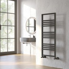 Lojimax Alüminyum Dekoratif Havlupan Perla Plus 1190 x 500 14  Dilim | Dokulu Antrasit Gri | Yüksek Isıl Güç | 5 Yıl Üretici Garantisi