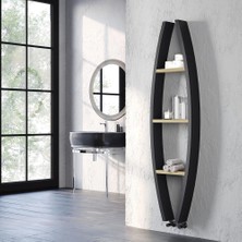 Lojimax Alüminyum Dekoratif Havlupan Bolly 1600 x 500 3  Dilim | Dokulu Siyah | Yüksek Isıl Güç | 5 Yıl Üretici Garantisi