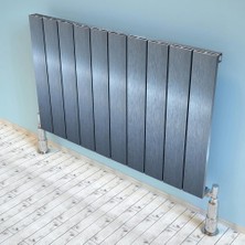 Lojimax Alüminyum Dekoratif Radyatör Kalsedon 1800 x 280 3  Dilim | Inoks Fırçalı Eloksal | Yüksek Isıl Güç | 5 Yıl Üretici Garantisi