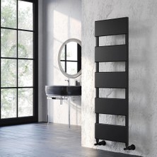 Lojimax Alüminyum Dekoratif Havlupan Myra 1400 x 500 5  Dilim | Dokulu Siyah | Yüksek Isıl Güç | 5 Yıl Üretici Garantisi