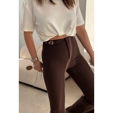 Et Kahverengi Tokalı Ispanyol Paça Pantolon