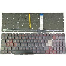 İnfostar Acer Aspire Nitro 5 An517-56 An517-57 ile Uyumlu Notebook Klavye - Tuş Takımı / Siyah - TR - Backlit - Kırmızı Tuş