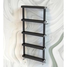 Lojimax Alüminyum Dekoratif Havlupan Fabio 1585 x 500 7  Dilim | Dokulu Siyah | Yüksek Isıl Güç | 5 Yıl Üretici Garantisi