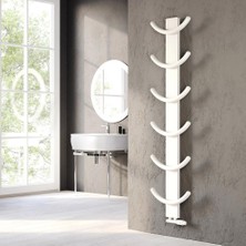 Lojimax Alüminyum Dekoratif Havlupan Oxy 1540 x 400 6  Dilim | Dokulu Beyaz | Yüksek Isıl Güç | 5 Yıl Üretici Garantisi