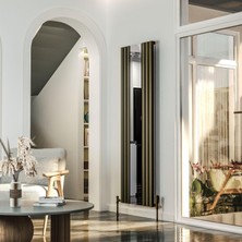 Lojimax Alüminyum Aynalı Dikey Radyatör Siesta Mirrror 1800 x 554 6  Dilim | Mat Bronz | Yüksek Isıl Güç | 5 Yıl Üretici Garantisi