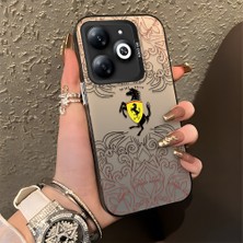 HONTINGA Infinix Smart 8 ile Uyumlu Kılıfı Silikon Kenar Sert Arka Düşüme Önleyici Basitlik Anti Düşme Kamera Korumali Moda Markası Desen Telefon Kılıfı Kadın ve Erkek Için Uygundur K1-0582