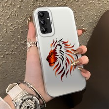 HONTINGA Samsung Galaxy A14 ile Uyumlu Kılıfı Silikon Kenar Sert Arka Düşüme Önleyici Basitlik Anti Düşme Kamera Korumali Moda Markası Desen Telefon Kılıfı Kadın ve Erkek Için Uygundur K1-0582