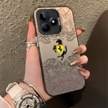 HONTINGA Realme Note 50 ile Uyumlu Kılıfı Silikon Kenar Sert Arka Düşüme Önleyici Basitlik Anti Düşme Kamera Korumali Moda Markası Desen Telefon Kılıfı Kadın ve Erkek Için Uygundur K1-0582