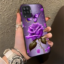 HONTINGA Samsung Galaxy A12 ile Uyumlu Kılıfı Silikon Kenar Sert Arka Düşüme Önleyici Basitlik Anti Düşme Kamera Korumali Manzara Desen Telefon Kılıfı Kadın ve Erkek Için Uygundur K1-0581