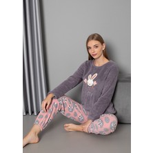Lady Wellsoft Tavşan Başlı Pijama Takımı Alt Üst 29541