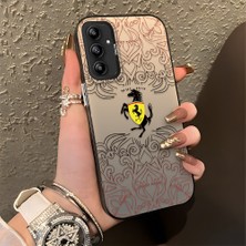 HONTINGA Samsung Galaxy A14 ile Uyumlu Kılıfı Silikon Kenar Sert Arka Düşüme Önleyici Basitlik Anti Düşme Kamera Korumali Moda Markası Desen Telefon Kılıfı Kadın ve Erkek Için Uygundur K1-0582