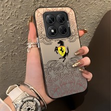 HONTINGA Poco X7 ile Uyumlu Kılıfı Silikon Kenar Sert Arka Düşüme Önleyici Basitlik Anti Düşme Kamera Korumali Moda Markası Desen Telefon Kılıfı Kadın ve Erkek Için Uygundur K1-0582